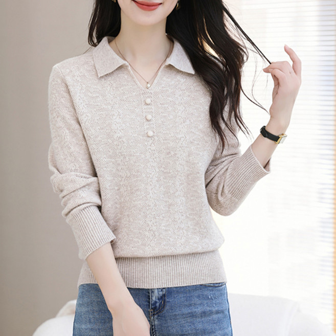 포플러앤씨 여성용 아로이 카라 니트 P24WKN101420