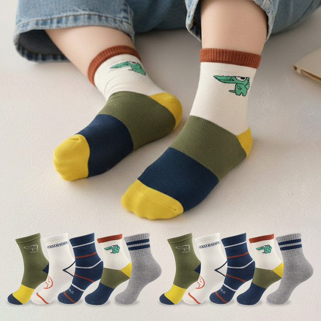 크로커다일 중목 양말 10켤레 세트 CDK07