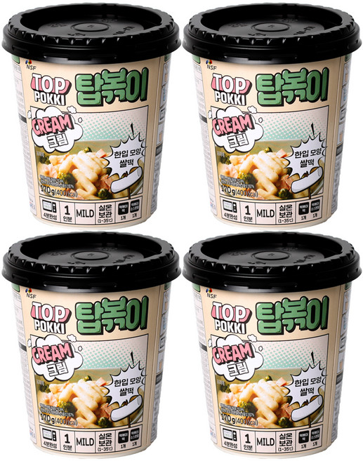 탑볶이 컵 크림맛, 170g, 4개