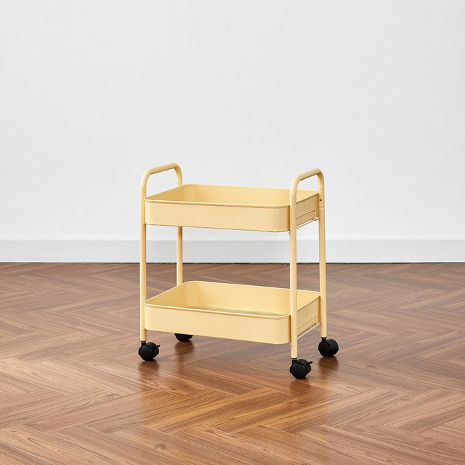 모던하우스 ON 나사없이 쉽게 조립하는 메탈 트롤리, 소프트옐로우, 2단
