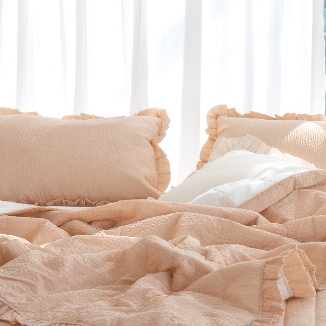 그래이불 나폴나폴 프렌치 프릴 시어서커 순면 베개커버