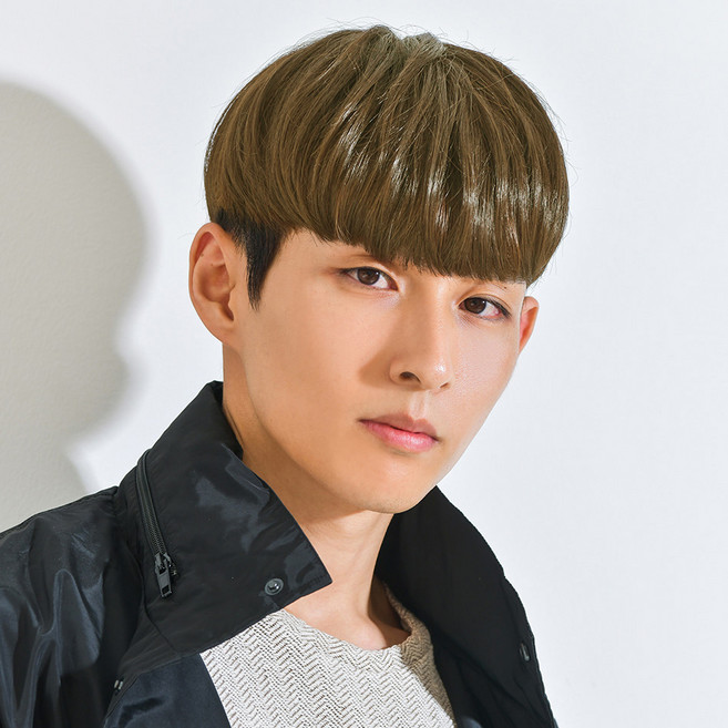 남성용 정수리탈모 볼륨매직 부분가발 탑스타일 투블럭, 딥베이지브라운, 1개