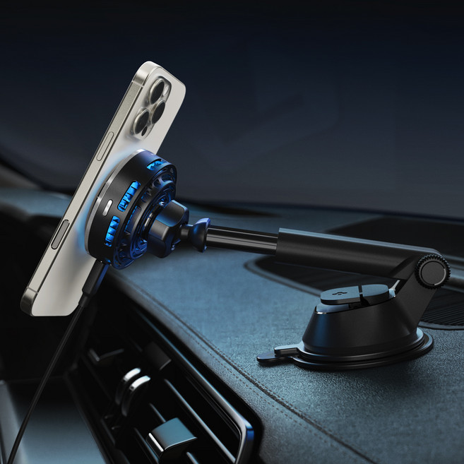 슈피겐 크라이오맥스 Qi2 펠티어 쿨링 맥세이프 충전기 대시보드 부착형 차량용 거치대 EV15MDA, 1개, 블랙