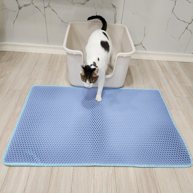 MAAH 고양이 사막화방지 화장실 모래 매트, 1개, 파스텔블루