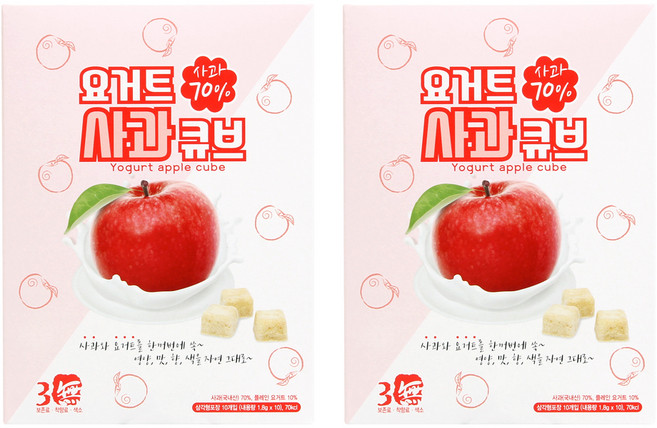 산마을 요거트 사과 큐브 1.8g x 10p, 사과 + 요거트, 2개, 18g