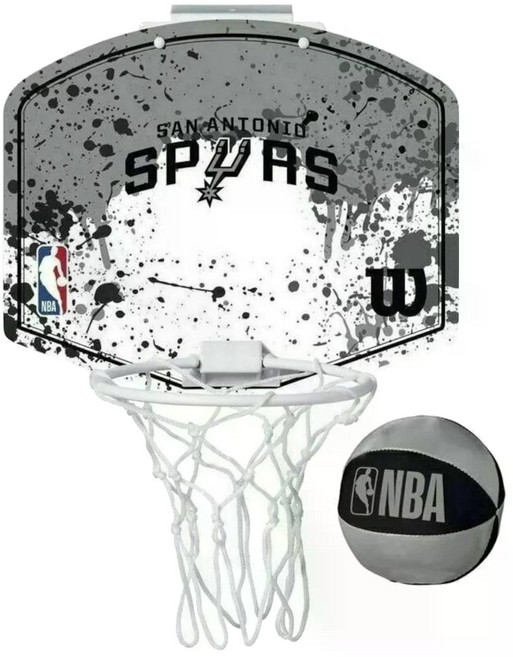 Wilson NBA Team 聖安東尼奧馬刺迷你籃球架, 灰色, 1個