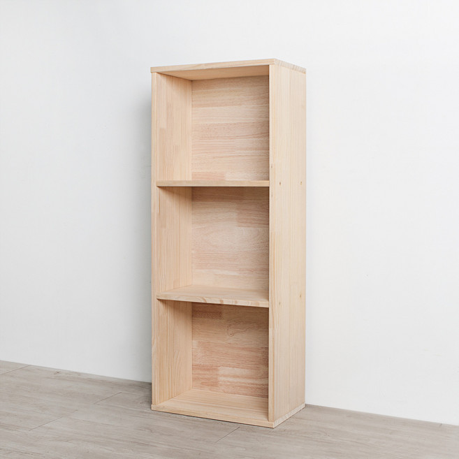 뉴송 원목 소나무 공간박스 책장, 3단