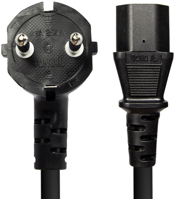 솔탑 국산 고용량 AC코드 16A PC전원 플러그 파워케이블 SOLTOP-060, 2m, 1개