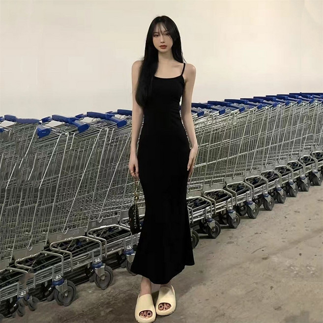 피어니스트 여성용 스트립 나시 머메이드 롱원피스 빅사이즈 포함