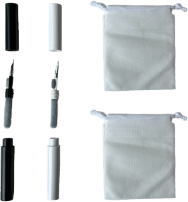 그라운드업 에어팟청소 쓱싹이어 2세대 B세트, 검정, 화이트, 1개