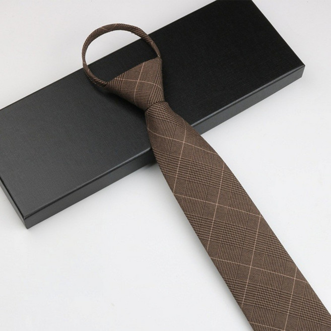 아모르담 글렌 체크 자동 넥타이 8cm