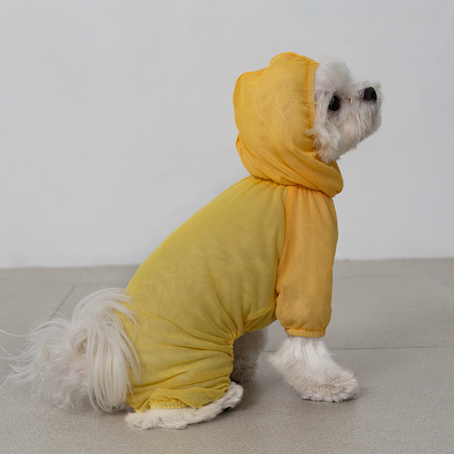 도그아이 강아지 버그가드 수트 올인원, 옐로우, 1개
