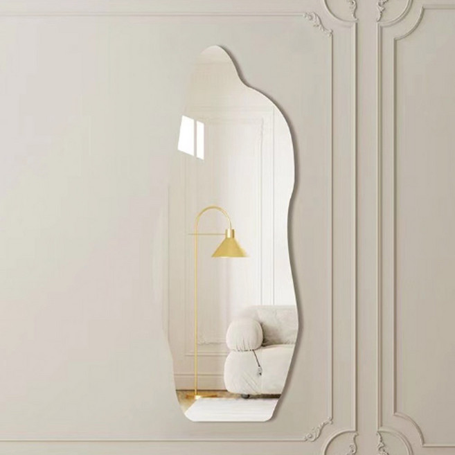 마켓플랜 핏팅 부착식 투명 전신거울, 비정형