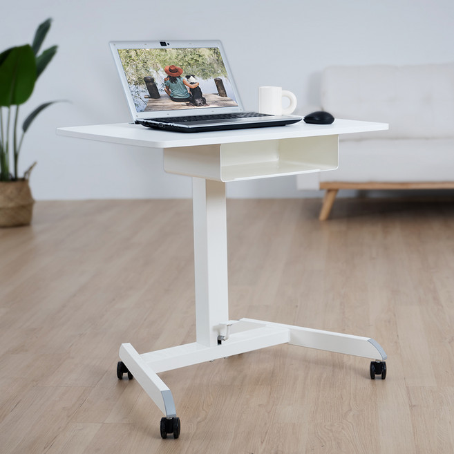 카멜 높이조절 이동식 스탠딩책상, 화이트