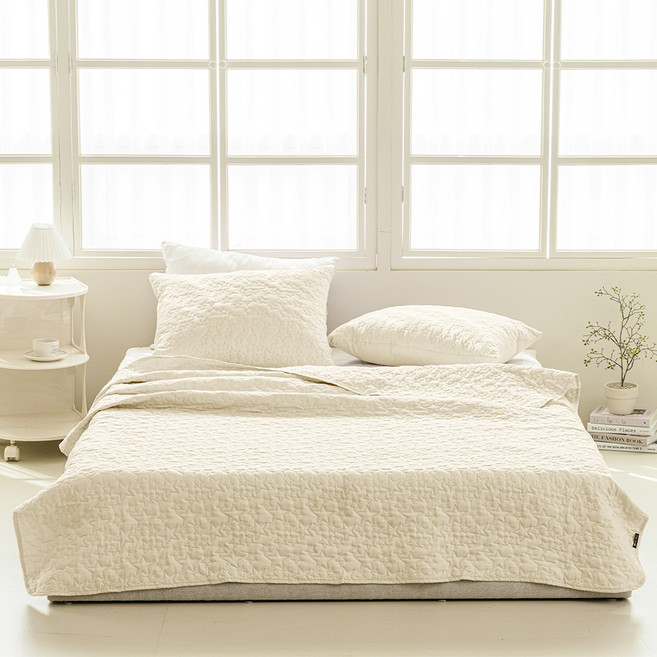 더자리 에코항균 마이크로 이불 겸 패드 스프레드, 크림베이지