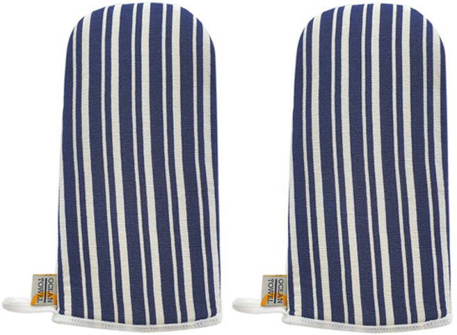 오션타올 스크럽 태리오션 하드 스펀지 바디타올, 네이비, 2개, 1개입