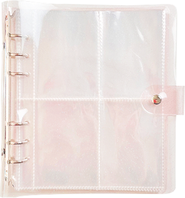 6공 4포켓 글리터 포카바인더 폴라로이드 앨범 A5, 핑크, 25매