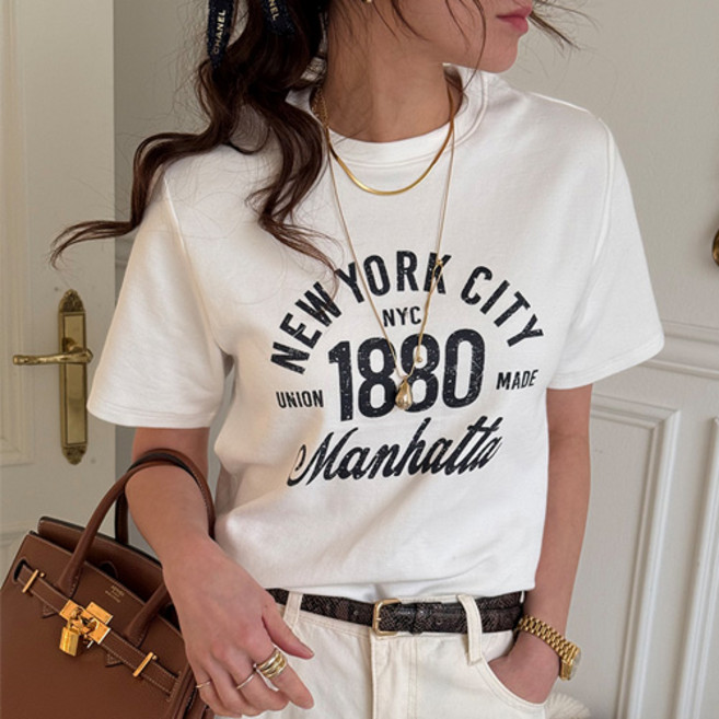 난닝구 여성용 킨피보 나염 반팔 티셔츠