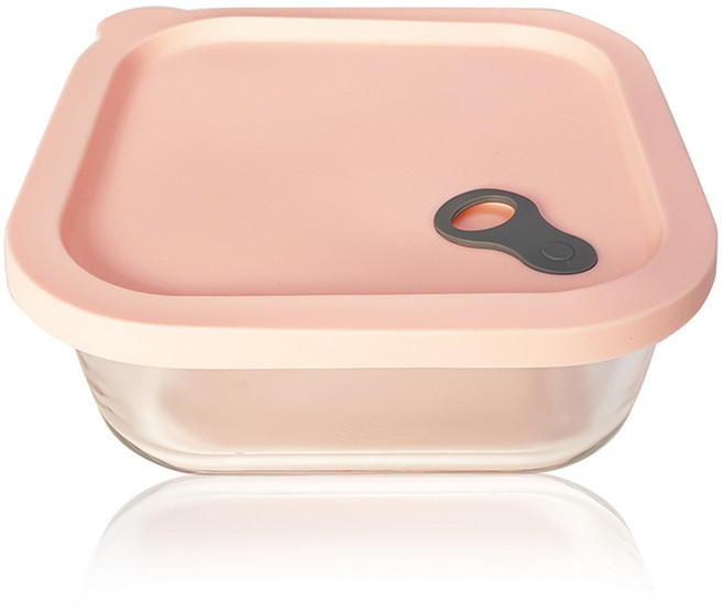 파미레 실리콘 오븐글라스 밀폐용기 XXL 정사각, 1개, 1.1L