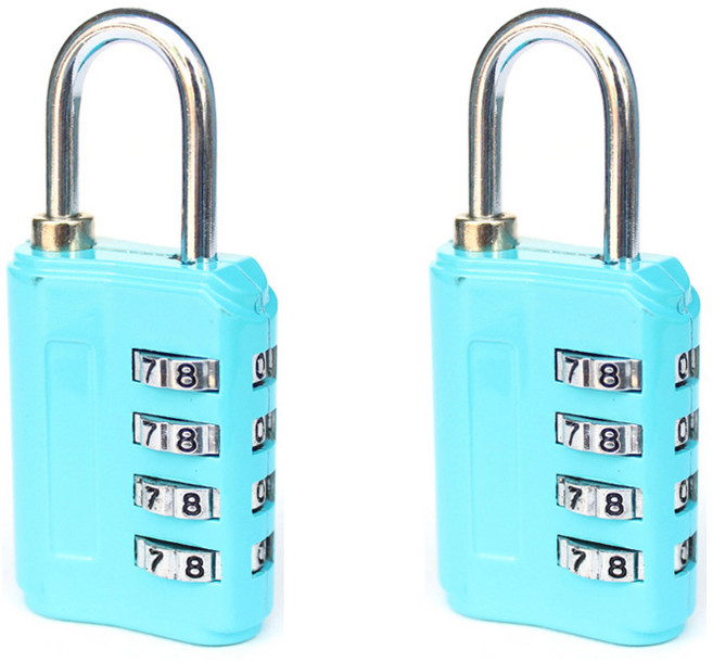 트래블큐브 여행용 안전자물쇠 4다이얼 블루, 2개