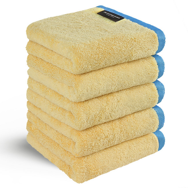 코튼클라우드 호텔수건 200g 40수 코마사, 버터옐로우, 5개
