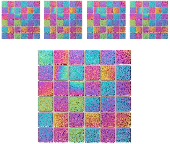 모네스페스 자기질 모자이크타일 48mm, 워터홀로그램, 5개