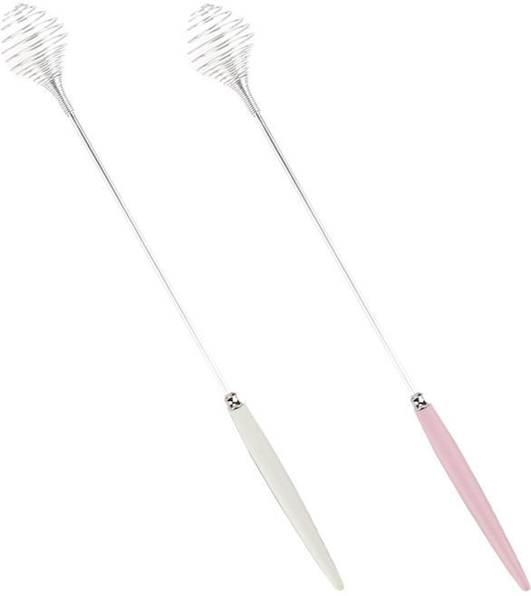 보겐 알르망드 샤틴 미니 거품기 2종 세트, 화이트 + 핑크, 1세트