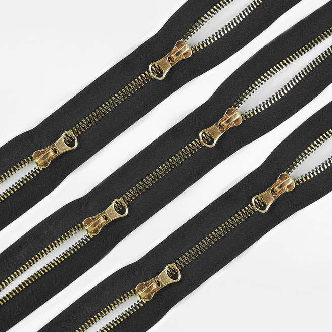 JSTrading 투웨이 점퍼 지퍼 5호 75cm, 골드, 3개