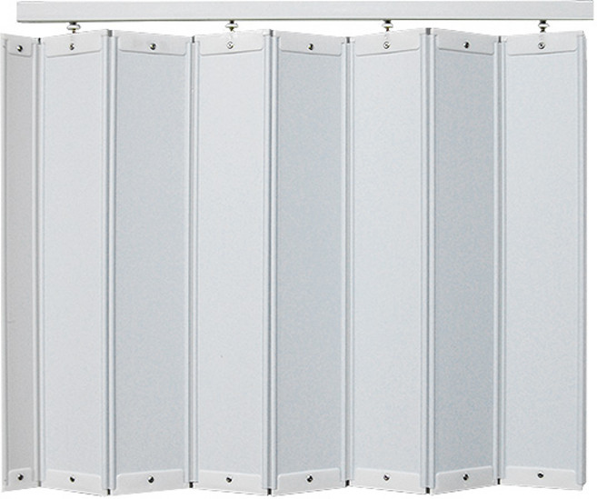 에코창 홀딩도어 자바라 편개 + 레일 + 손잡이 + 목재피스, 화이트