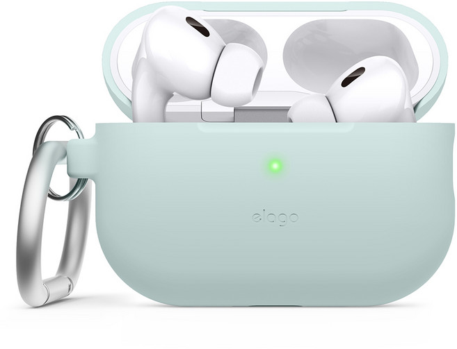 엘라고 실리콘 행 케이스 분리형 전 케이블 호환, 에어팟프로2, 민트