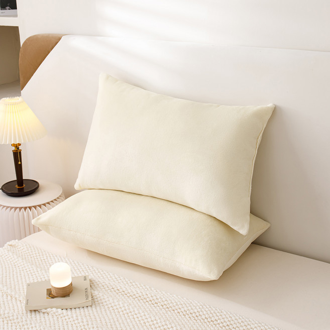 소하임 통세탁 극세사 베개, 크림아이보리, 2개