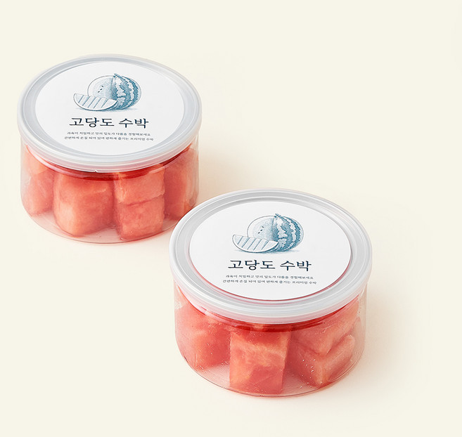 온브릭스 주식회사 농업회사법인 컷팅 고당도 수박, 200g, 2개