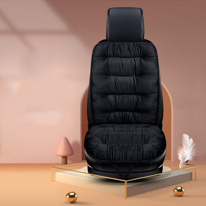 Ez2mk 차량용 극세사 벨벳 겨울 시트 MS-390, 블랙, 1개