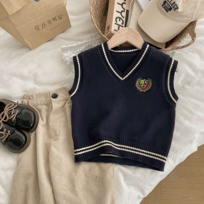 Arbe 아동용 모어 프레피 니트 조끼