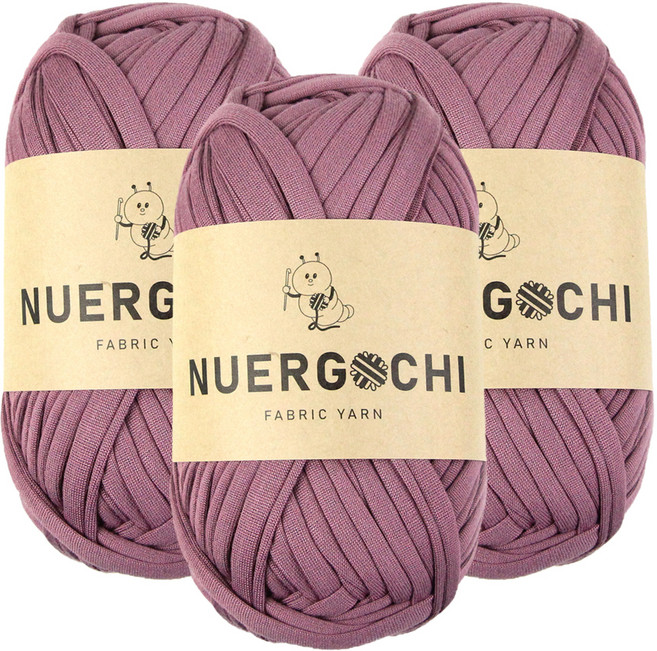 JSTrading 누에르고치 패브릭 얀 뜨개실 100g, 25 더스티 라일락, 3개