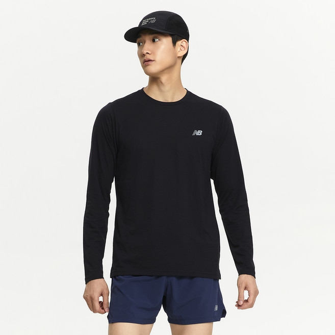 뉴발란스 남성용 MT43150 스포츠 퍼포먼스 스탠다드 핏 긴팔티 NBNDE4P111