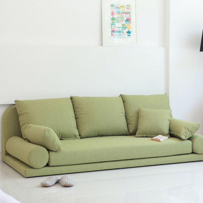 비앙스 로시니 패브릭 3인용 좌식 소파 방문설치, 올리브그린