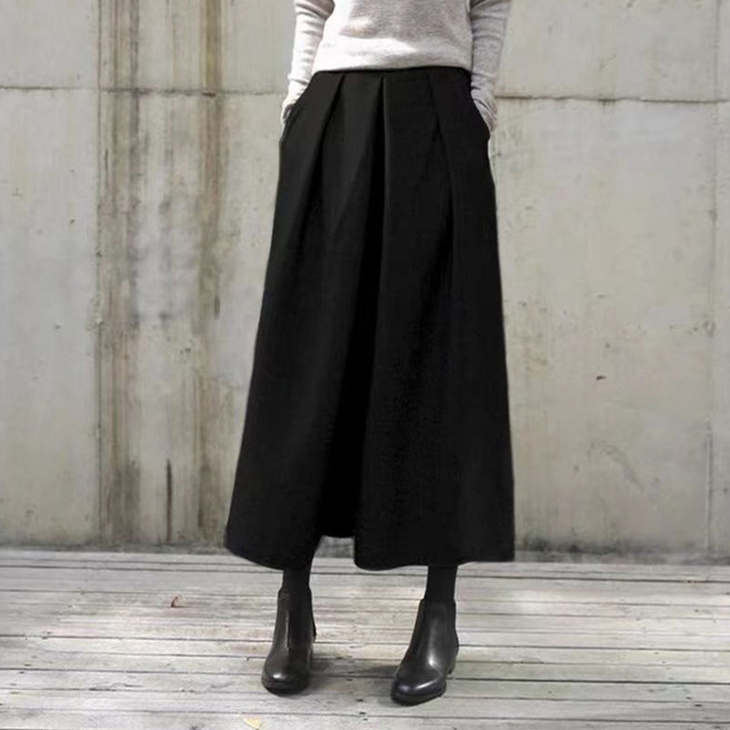 ATTERLIC 現代風大尺碼毛呢九分裙褲 11203