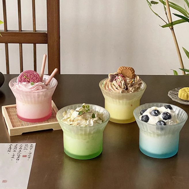 프렌치마르스 컬러 그라데이션 미니숏 유리컵 4종 세트 220ml MMM3053, 믹스, 1세트