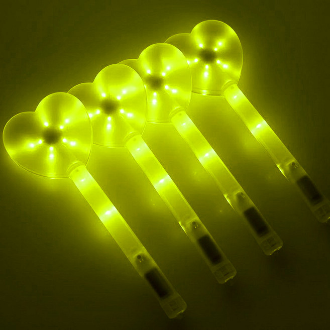 파티공구 LED 하트봉 대, 옐로우, 4개
