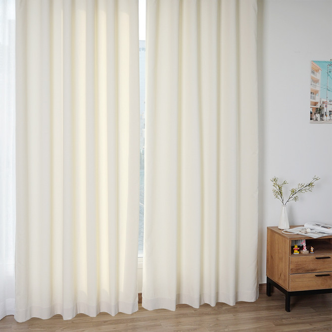 나비손길 복층 생활암막 가벼운 와플 커튼 아일렛형 2p