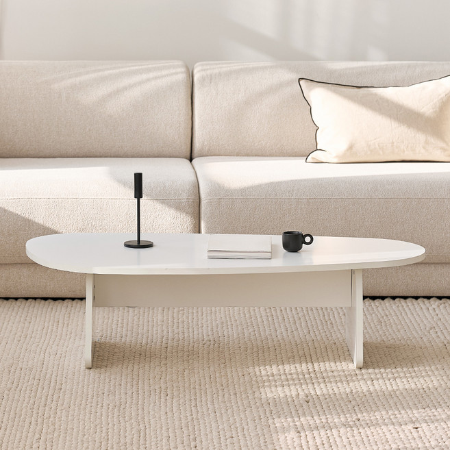 메종드꼼마 무아레 거실 테이블 4인용 1200mm, 화이트