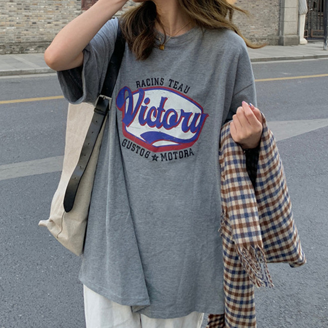 젤루나 여성용 순면 빅사이즈 오버핏 반팔 티셔츠 TH-19