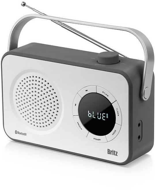 브리츠 포터블 라디오 블루투스 스피커, 화이트, BZ-R800BT