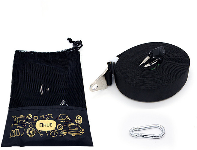 휴캠핑 타프 연장 웨빙 + 파우치, 블랙