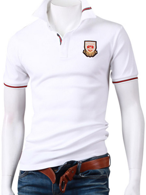 스댕클럽 남성용 자수 반팔 카라티셔츠 OL2380