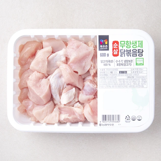 목우촌 무항생제 순살 닭고기 닭볶음탕용 (냉장), 600g, 1개 - 쿠팡