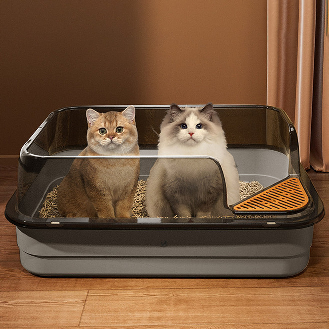 딩동펫 고양이 샌드플라워 대용량 화장실, 그레이, 1개