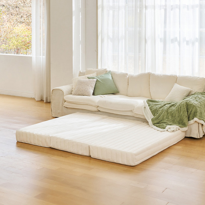 더릭스홈 3단 접이식 극세사 푹신탄탄한 매트리스