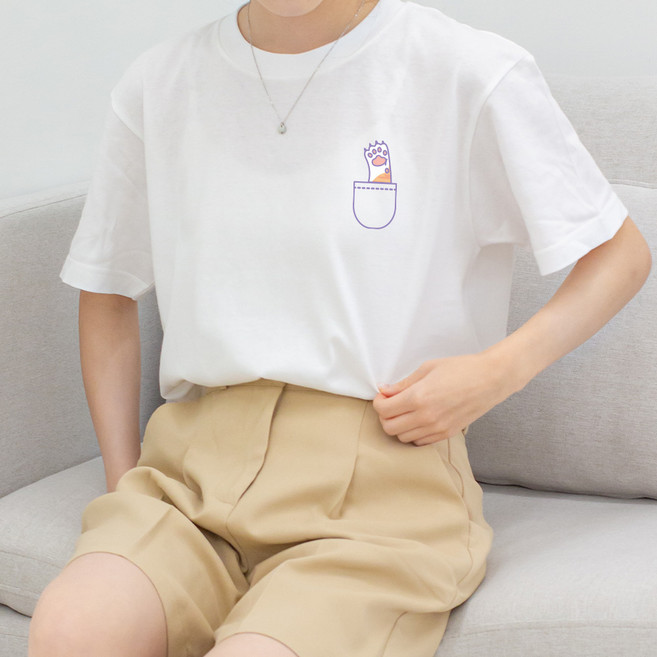 HumbleStudio 女款透氣貓爪Logo T恤 20支棉 短袖T恤 KK02086